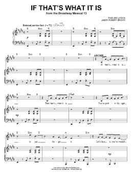 page one of If That's What It Is (from 13: The Musical) (Piano & Vocal)