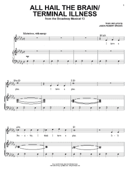 page one of All Hail The Brain / Terminal Illness (from 13: The Musical) (Piano & Vocal)