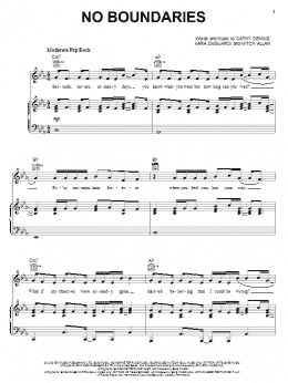 page one of No Boundaries (Piano, Vocal & Guitar Chords (Right-Hand Melody))