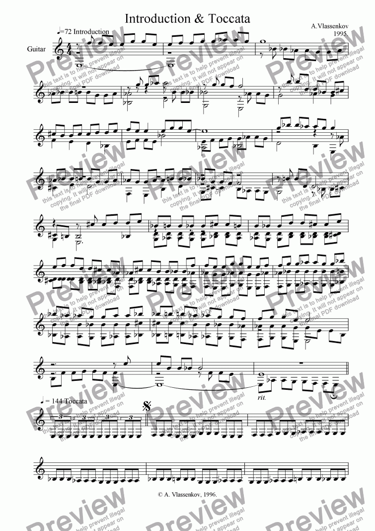 page one of Introduction & Toccata