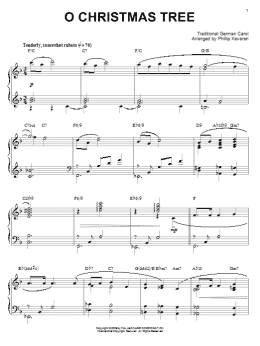 page one of O Christmas Tree [Jazz version] (arr. Phillip Keveren) (Piano Solo)