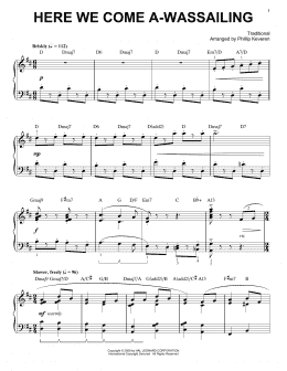 page one of Here We Come A-Wassailing [Jazz version] (arr. Phillip Keveren) (Piano Solo)