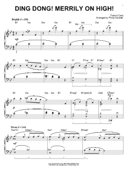 page one of Ding Dong! Merrily On High! [Jazz version] (arr. Phillip Keveren) (Piano Solo)
