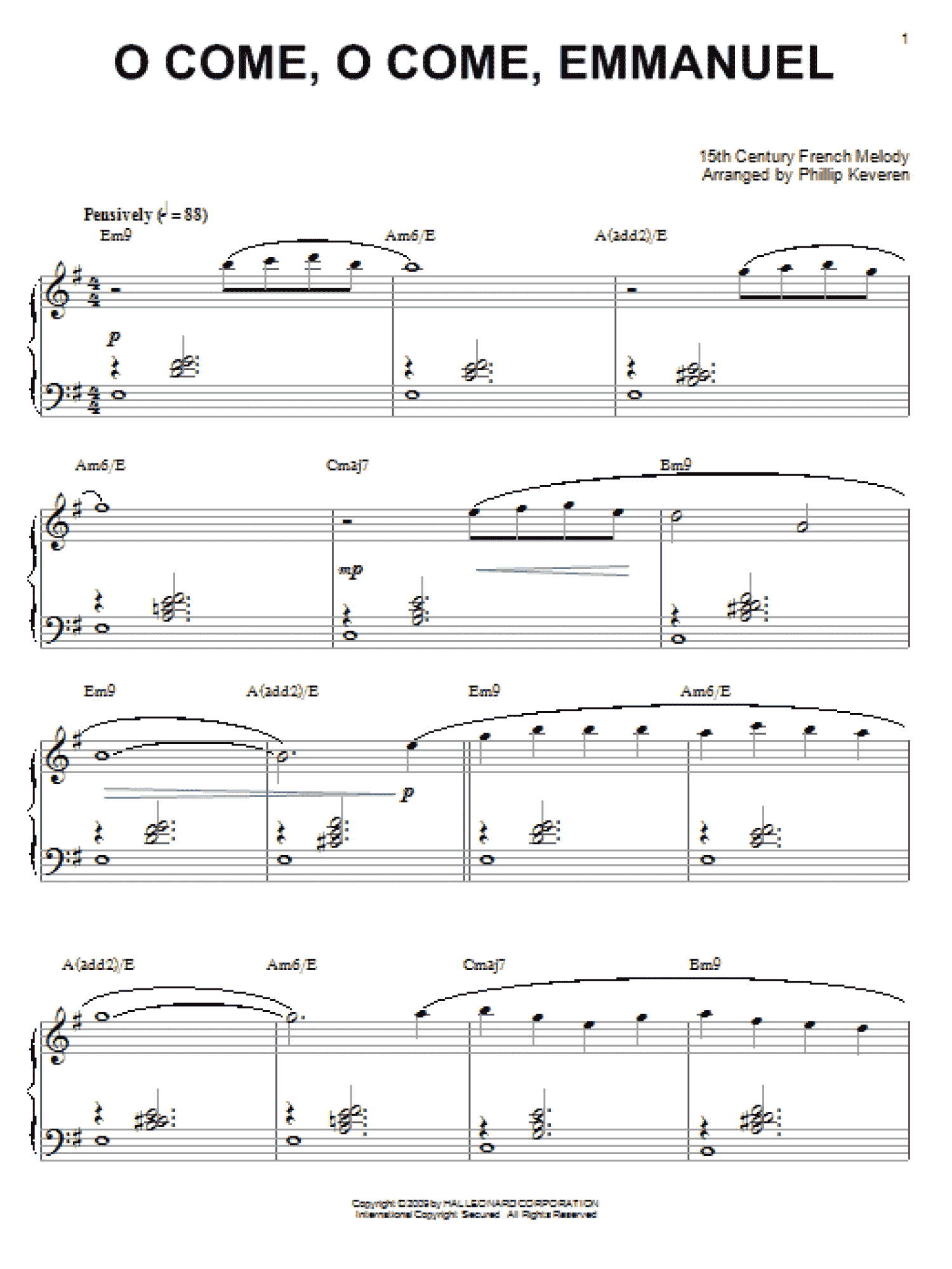 O Come, O Come Emmanuel [Jazz version] (arr. Phillip Keveren) (Piano Solo)