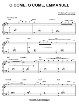 page one of O Come, O Come Emmanuel [Jazz version] (arr. Phillip Keveren) (Piano Solo)