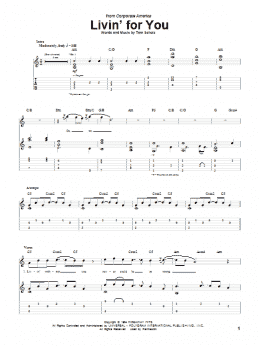 page one of Livin' For You (Guitar Tab)