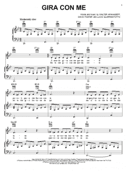 page one of Gira Con Me (Piano, Vocal & Guitar Chords (Right-Hand Melody))