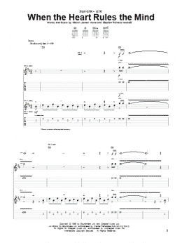 page one of When The Heart Rules The Mind (Guitar Tab)