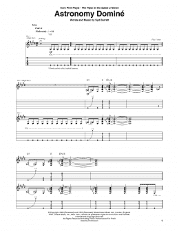 page one of Astronomy Domine (Guitar Tab)