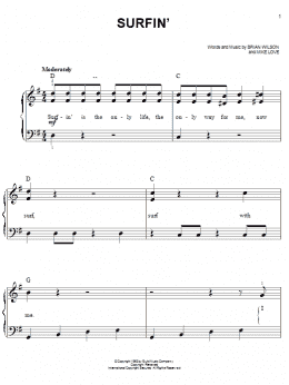 page one of Surfin' (Easy Piano)