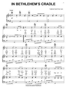 page one of In Bethlehem's Cradle (Piano, Vocal & Guitar Chords (Right-Hand Melody))