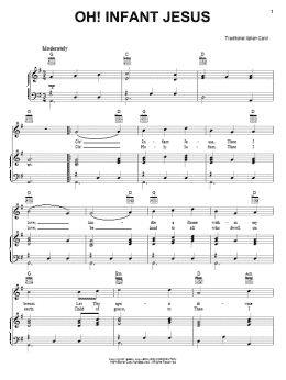 page one of Oh! Infant Jesus (Piano, Vocal & Guitar Chords (Right-Hand Melody))