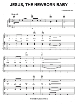 page one of Jesus, The Newborn Baby (Piano, Vocal & Guitar Chords (Right-Hand Melody))
