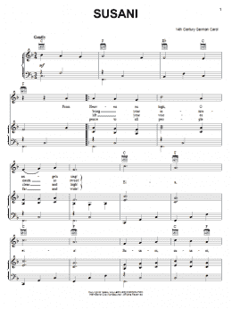 page one of Susani (Piano, Vocal & Guitar Chords (Right-Hand Melody))