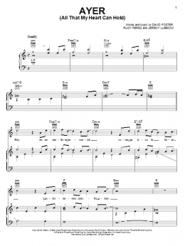 page one of Ayer (All That My Heart Can Hold) (Piano, Vocal & Guitar Chords (Right-Hand Melody))