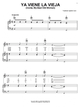 page one of Ya Viene La Vieja (Piano, Vocal & Guitar Chords (Right-Hand Melody))