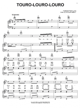 page one of Touro-Louro-Louro (Piano, Vocal & Guitar Chords (Right-Hand Melody))