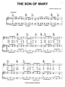 page one of The Son Of Mary (Piano, Vocal & Guitar Chords (Right-Hand Melody))