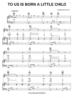 page one of To Us Is Born A Little Child (Piano, Vocal & Guitar Chords (Right-Hand Melody))