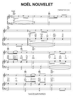 page one of Noel Nouvelet (Piano, Vocal & Guitar Chords (Right-Hand Melody))