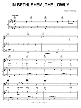 page one of In Bethlehem, The Lowly (Piano, Vocal & Guitar Chords (Right-Hand Melody))