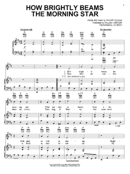 page one of How Brightly Beams The Morning Star (Piano, Vocal & Guitar Chords (Right-Hand Melody))