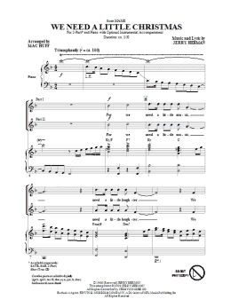 page one of We Need A Little Christmas (from Mame) (arr. Mac Huff) (2-Part Choir)
