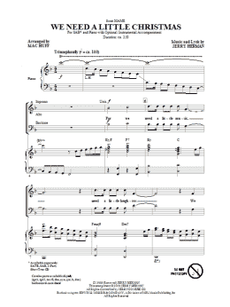 page one of We Need A Little Christmas (from Mame) (arr. Mac Huff) (SAB Choir)