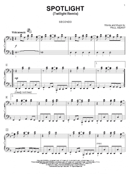 page one of Spotlight (Twilight Remix) (Piano Duet)
