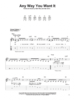 page one of Any Way You Want It (Easy Guitar Tab)