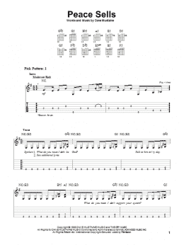 page one of Peace Sells (Easy Guitar Tab)