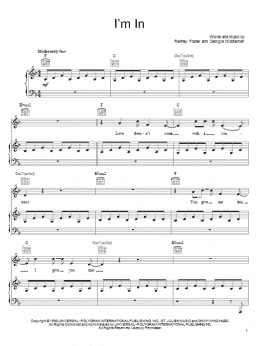 page one of I'm In (Piano, Vocal & Guitar Chords (Right-Hand Melody))