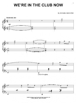 page one of We're In The Club Now (Piano Solo)