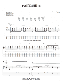 page one of Parachute (Guitar Tab)