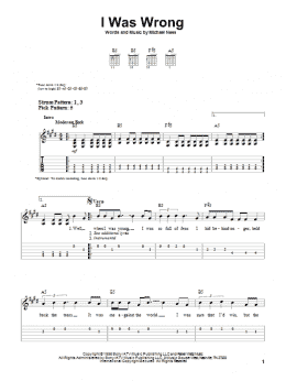 page one of I Was Wrong (Easy Guitar Tab)