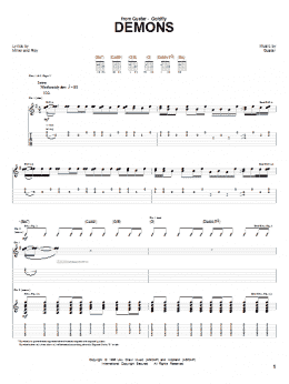 page one of Demons (Guitar Tab)