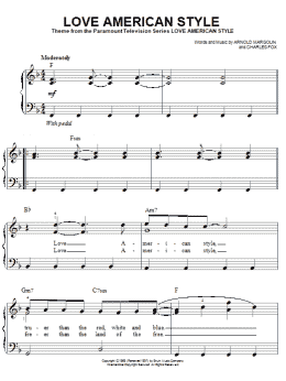 page one of Love American Style (Easy Piano)