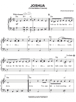page one of Joshua (Fit The Battle Of Jericho) (Easy Piano)