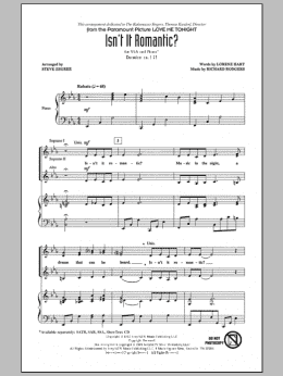page one of Isn't It Romantic? (SSA Choir)