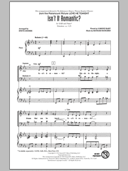 page one of Isn't It Romantic? (SAB Choir)
