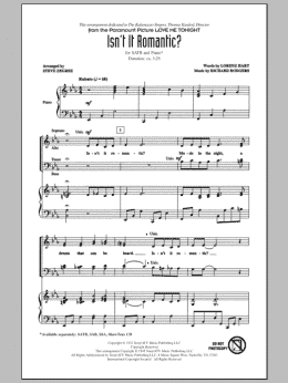 page one of Isn't It Romantic? (SATB Choir)