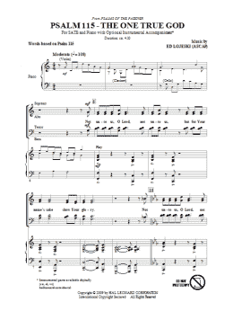 page one of Psalm 115: The One True God (SATB Choir)