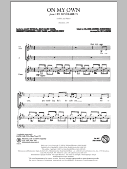 page one of On My Own (from Les Miserables) (arr. Ed Lojeski) (SSA Choir)