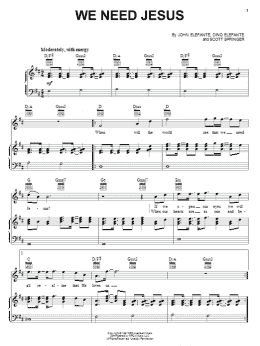 page one of We Need Jesus (Piano, Vocal & Guitar Chords (Right-Hand Melody))