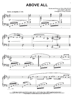 page one of Above All (arr. Phillip Keveren) (Piano Solo)