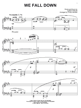 page one of We Fall Down (arr. Phillip Keveren) (Piano Solo)