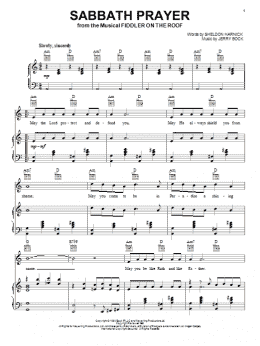 page one of Sabbath Prayer (Piano, Vocal & Guitar Chords (Right-Hand Melody))
