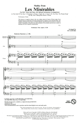 page one of Les Miserables (Choral Medley) (arr. Ed Lojeski) (SSA Choir)