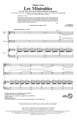 page one of Les Miserables (Choral Medley) (arr. Ed Lojeski) (SAB Choir)