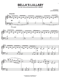 page one of Twilight Easy Piano Solo Collection featuring Bella's Lullaby (Easy Piano)